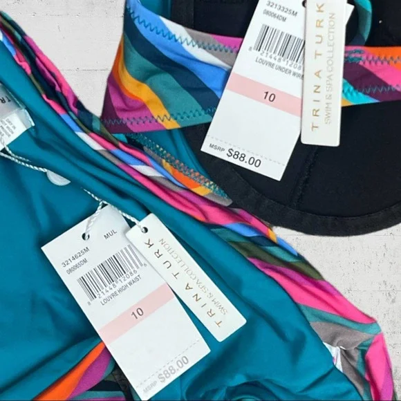 NWT Trina Turk Louvre Swimsuit Bikini Set Size 10 - Picture 12 of 14
